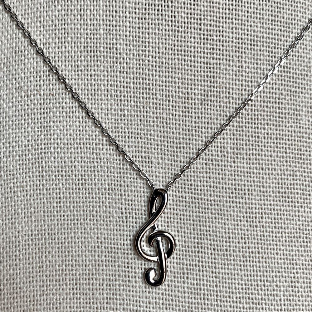 Sterling Silver Treble Clef Necklace